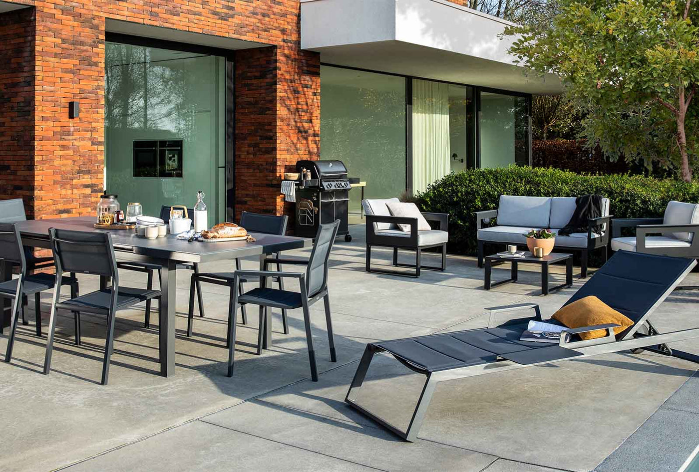 Gamme design de mobilier d'extérieur en aluminium résistant